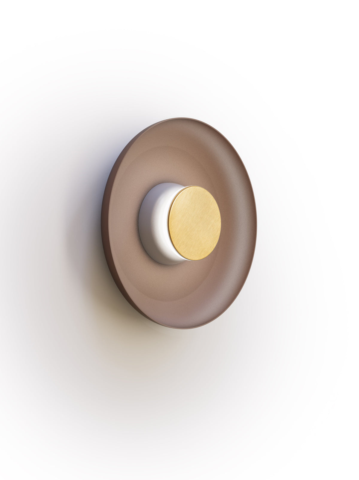 Pablo Designs Totem Sconce Metal – 12" Espresso shade, Grey/Brass canopy/faceplate