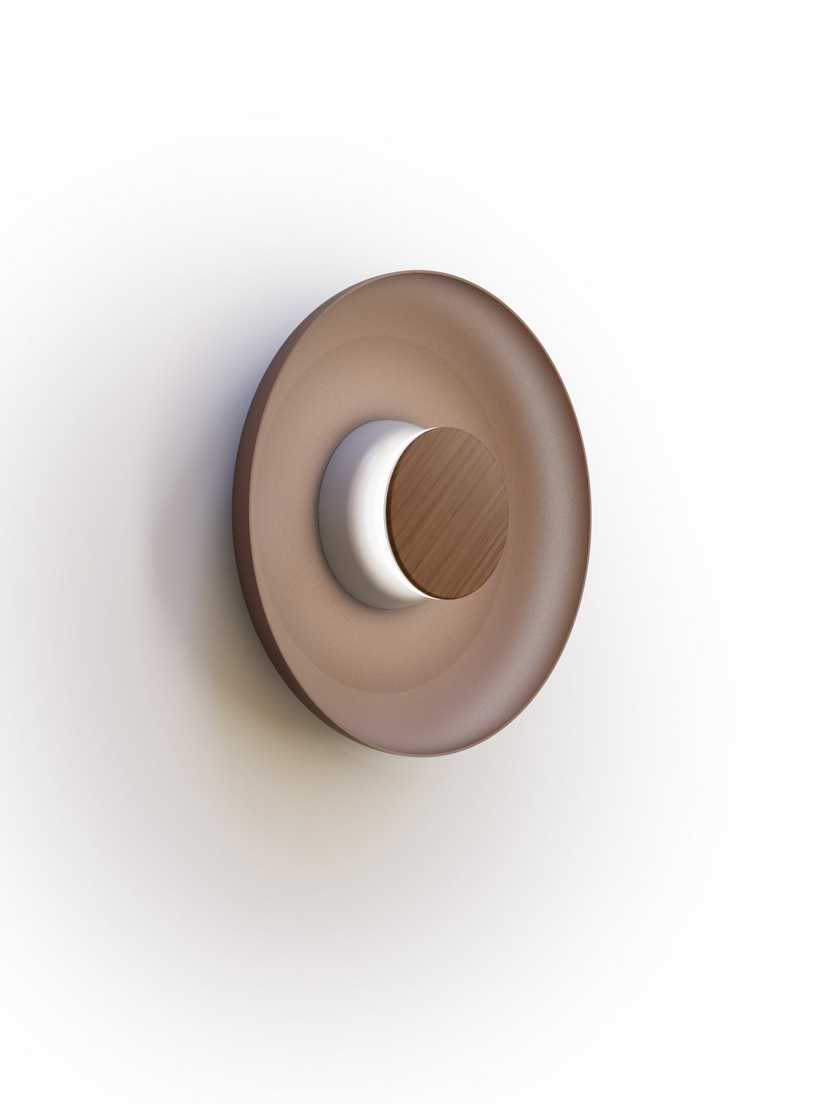 Pablo Designs Totem Sconce Metal – 12" Espresso shade, Grey/Walnut canopy/faceplate