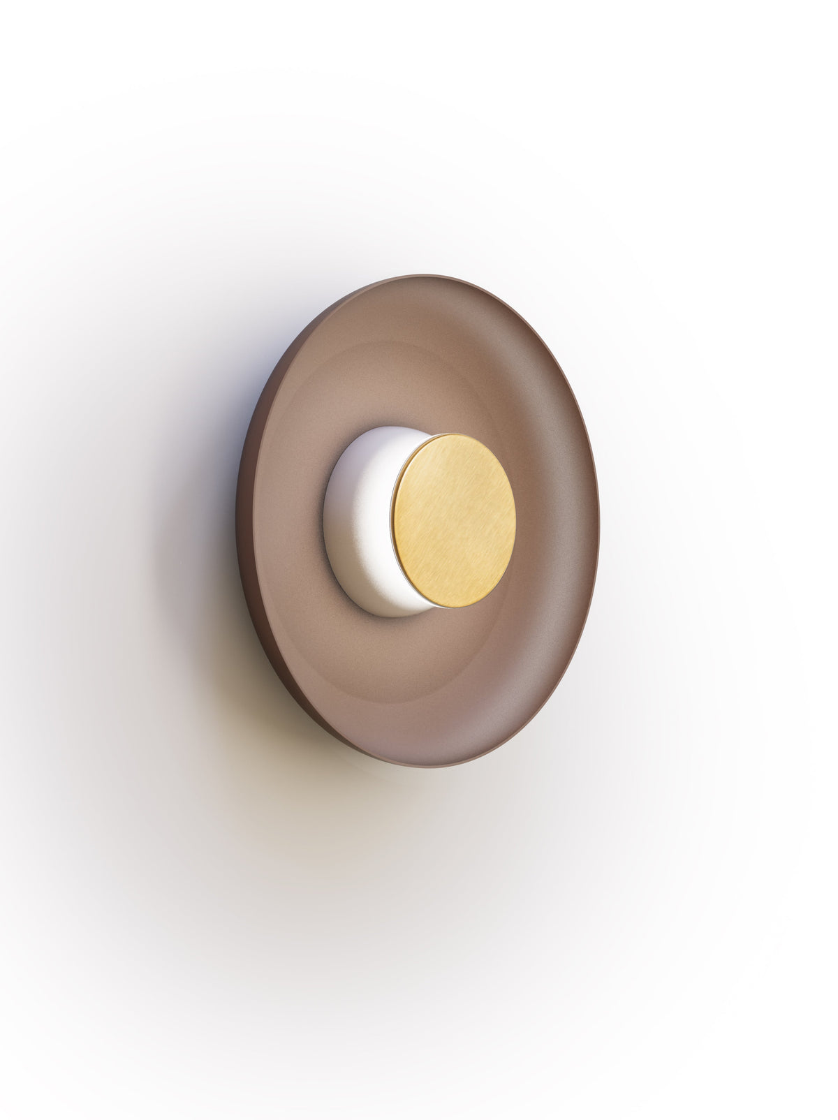 Pablo Designs Totem Sconce Metal – 12" Espresso shade, White/Brass canopy/faceplate