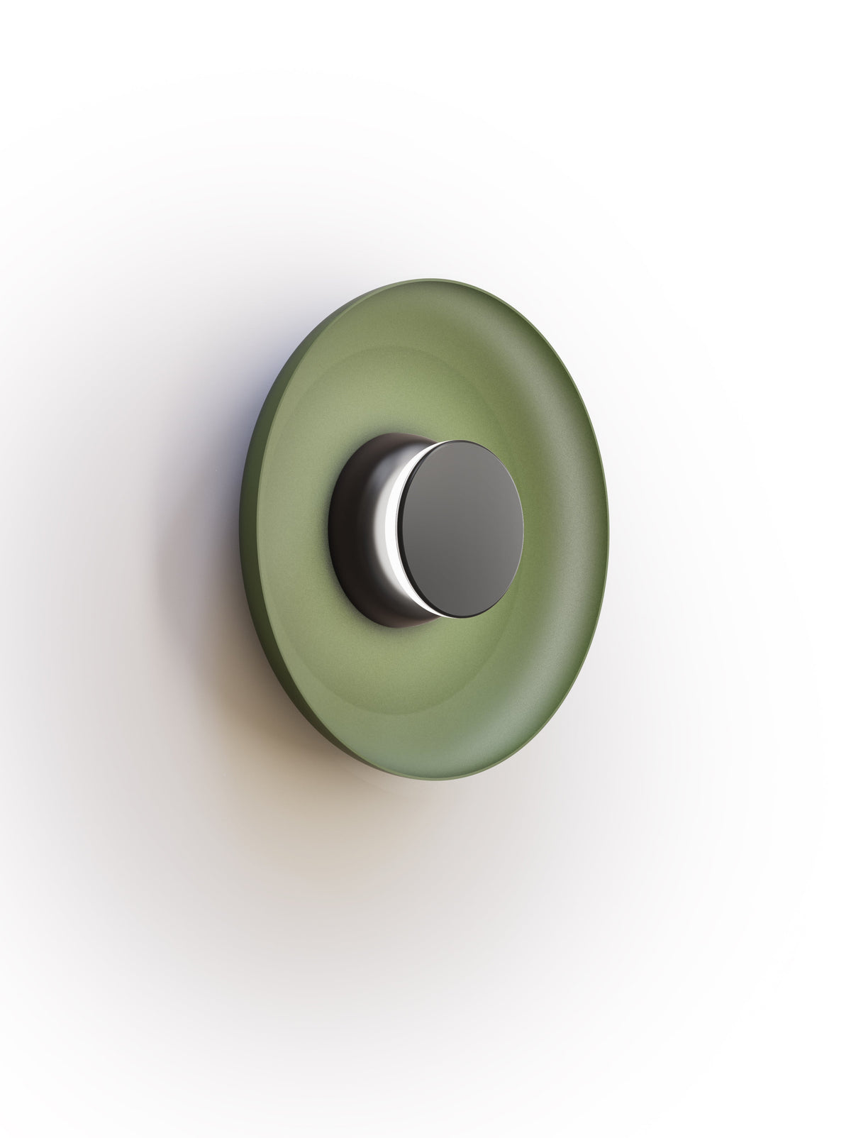 Pablo Designs Totem Sconce Metal – 12" Forest Green shade, Black/Black canopy/faceplate