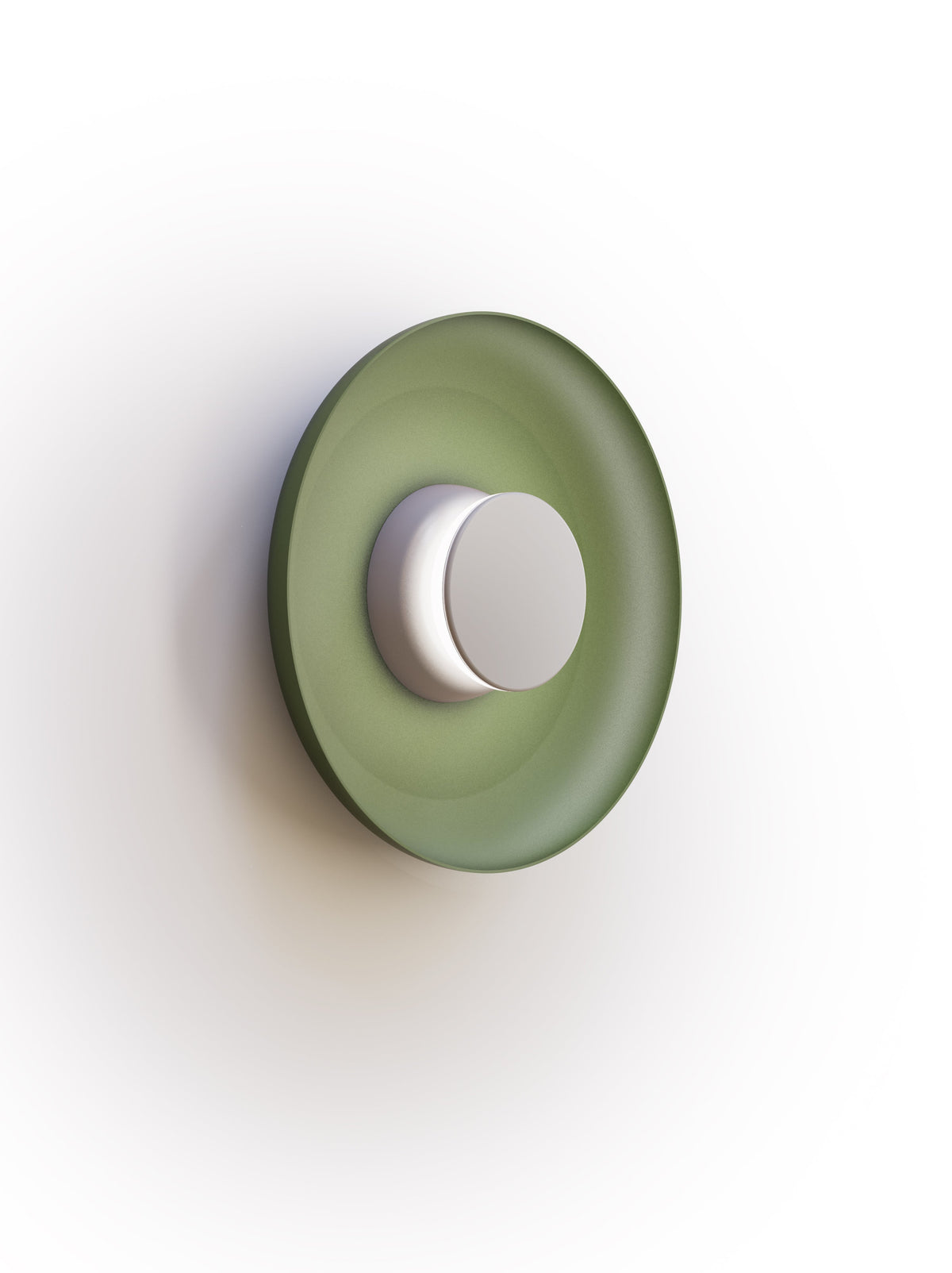 Pablo Designs Totem Sconce Metal – 12" Forest Green shade, Grey/Grey canopy/faceplate