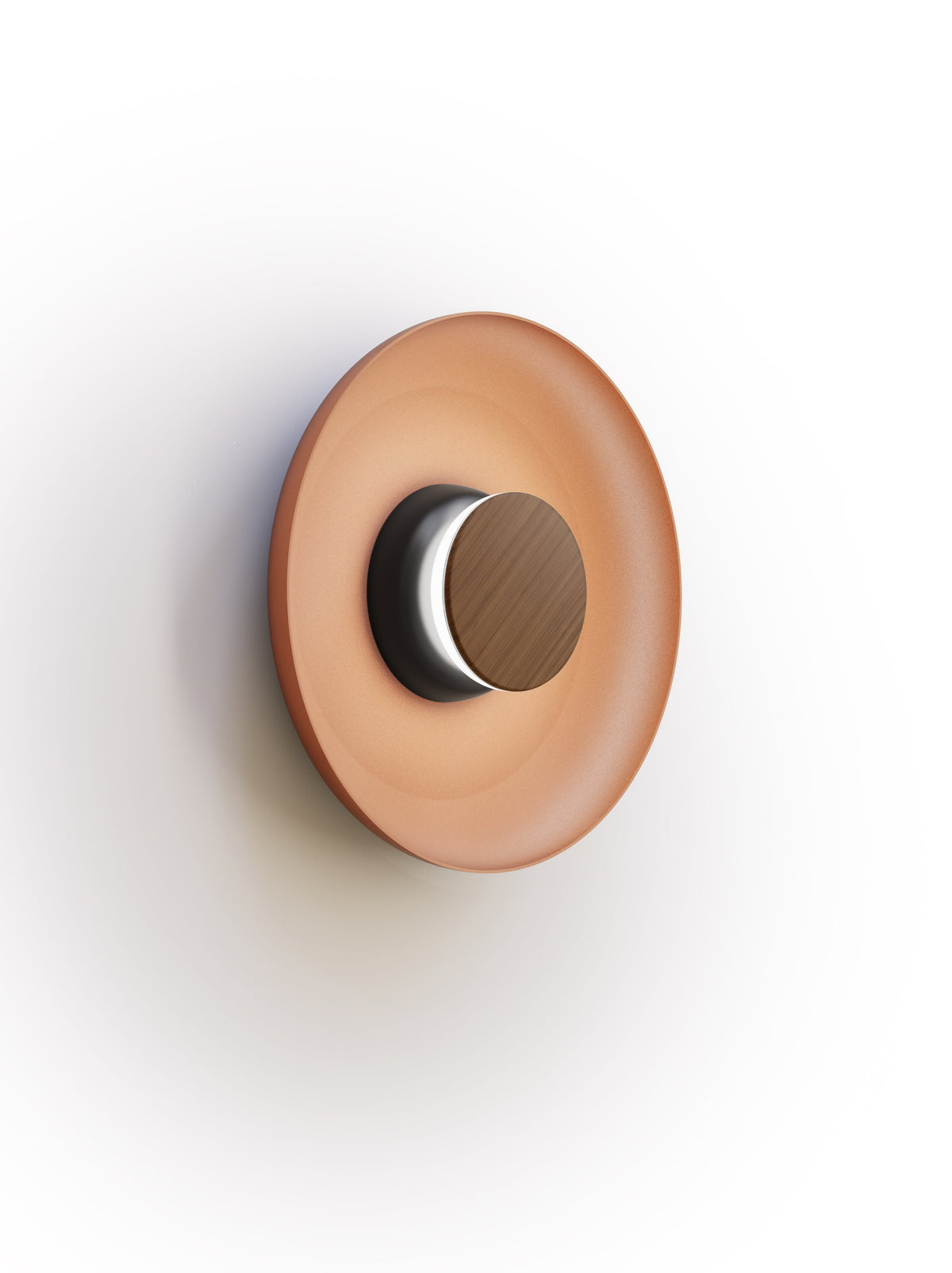 Pablo Designs Totem Sconce Metal – 12" Terracotta shade, Black/Walnut canopy/faceplate