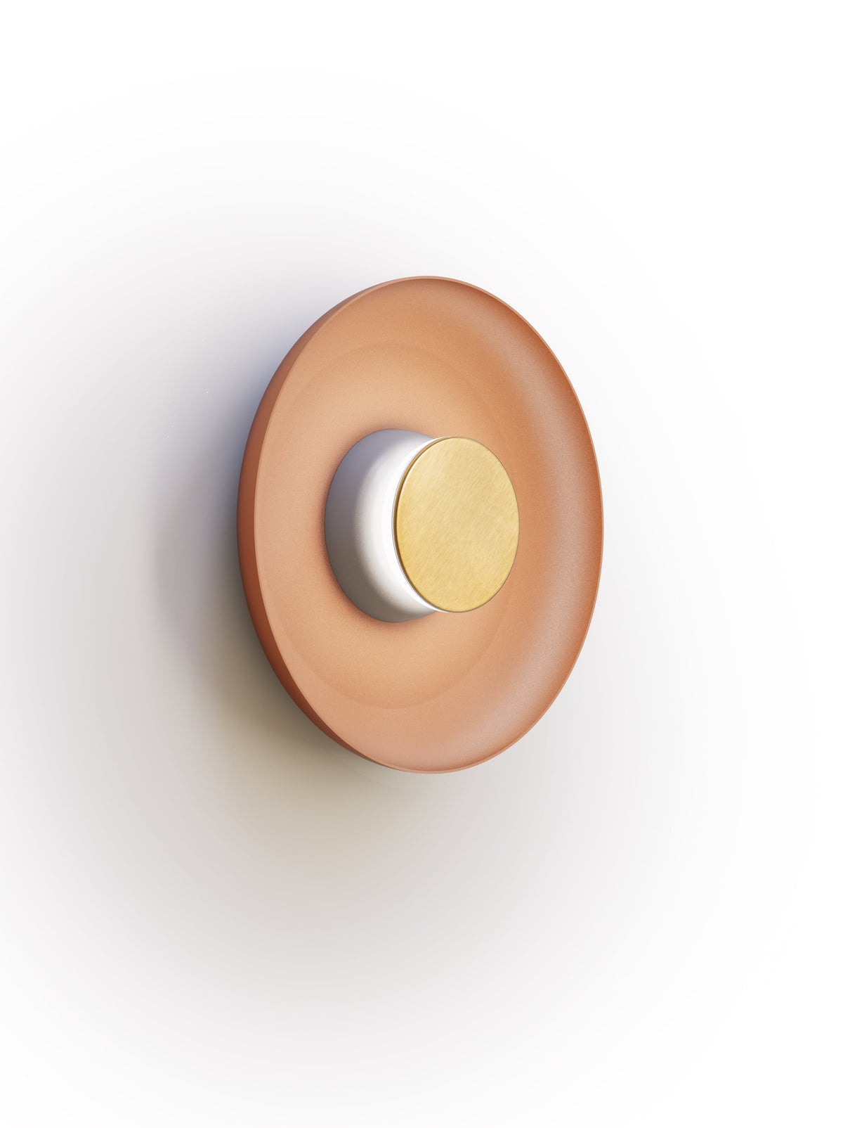 Pablo Designs Totem Sconce Metal – 12" Terracotta shade, Grey/Brass canopy/faceplate