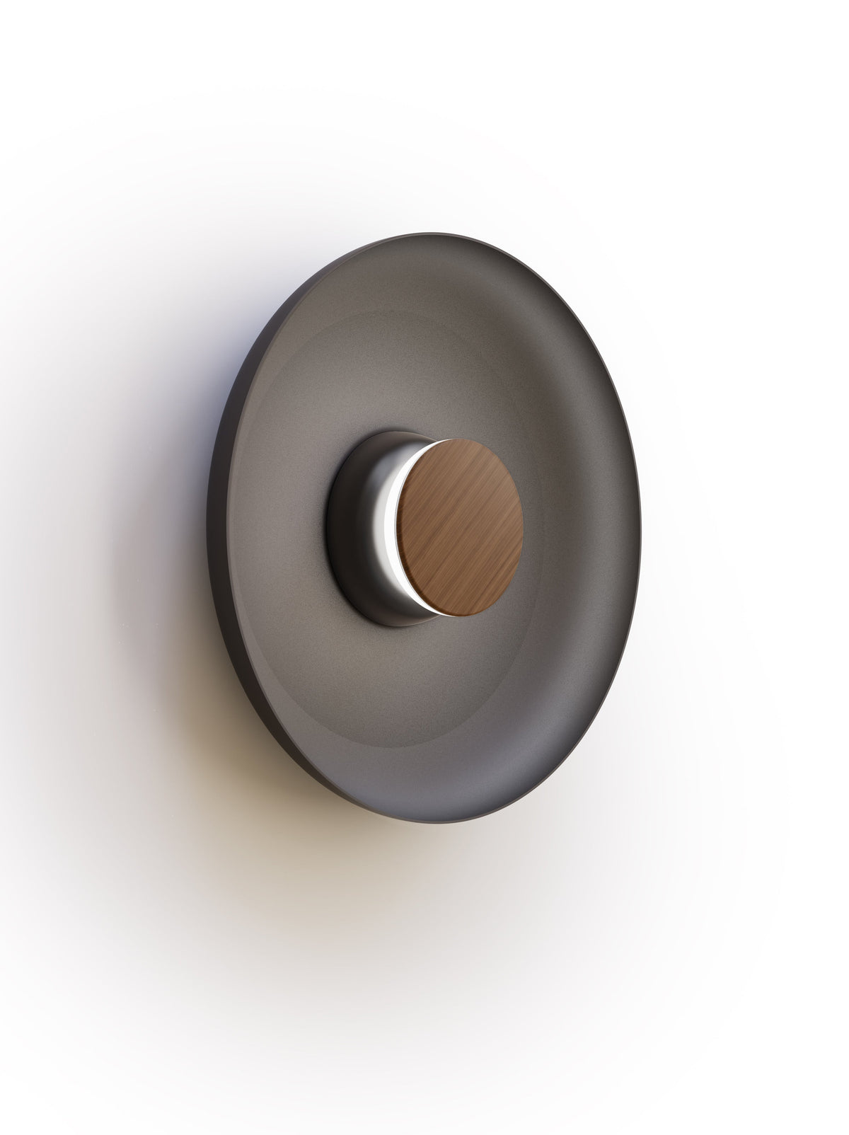 Pablo Designs Totem Sconce Metal – 15" Black shade, Black/Walnut canopy/faceplate