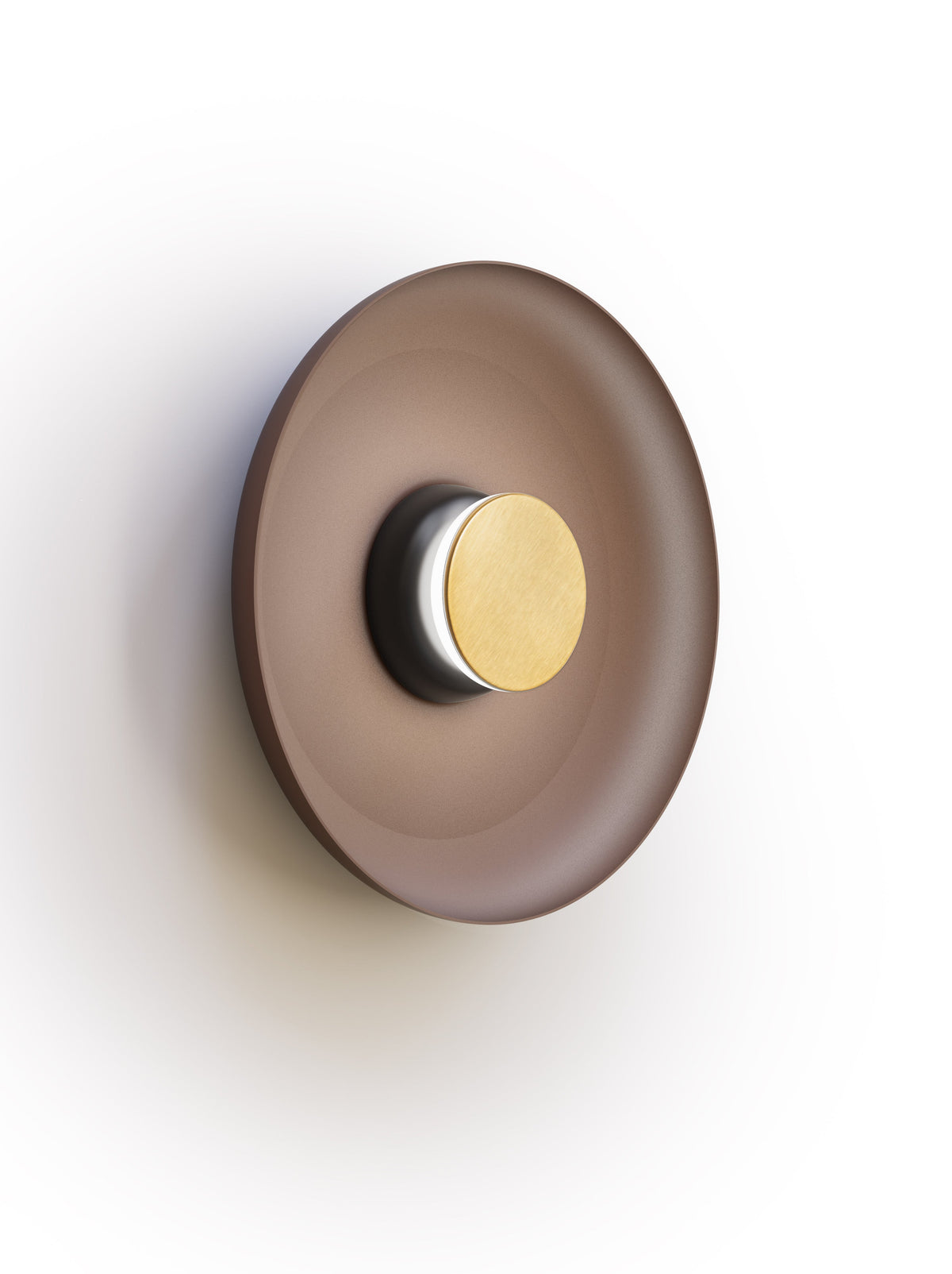 Pablo Designs Totem Sconce Metal – 15" Espresso shade, Black/Brass canopy/faceplate