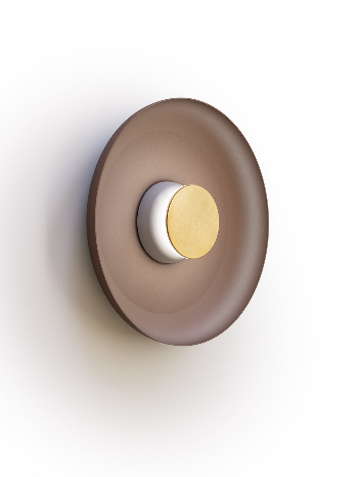 Pablo Designs Totem Sconce Metal – 15" Espresso shade, Grey/Brass canopy/faceplate