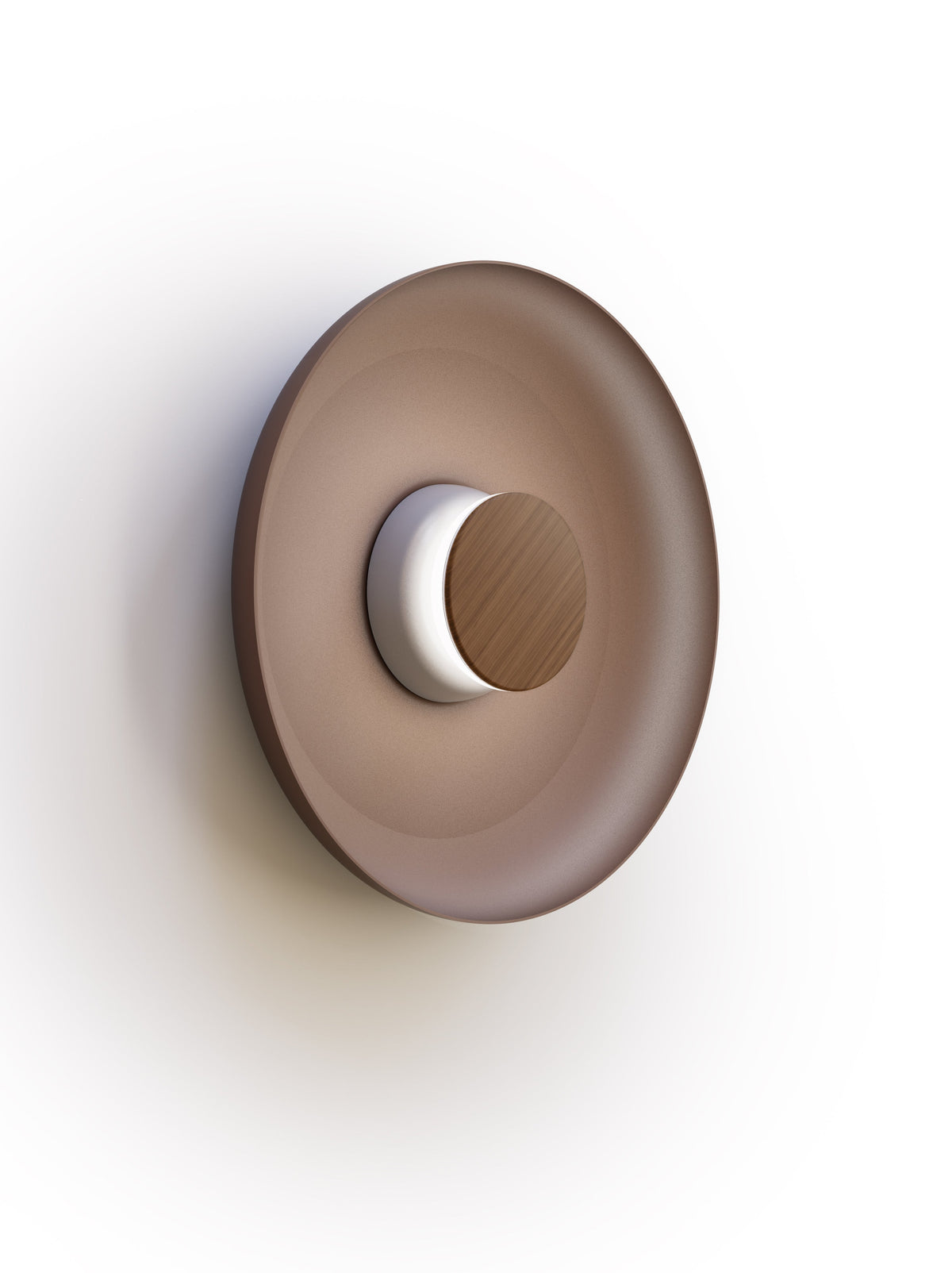 Pablo Designs Totem Sconce Metal – 15" Espresso shade, Grey/Walnut canopy/faceplate