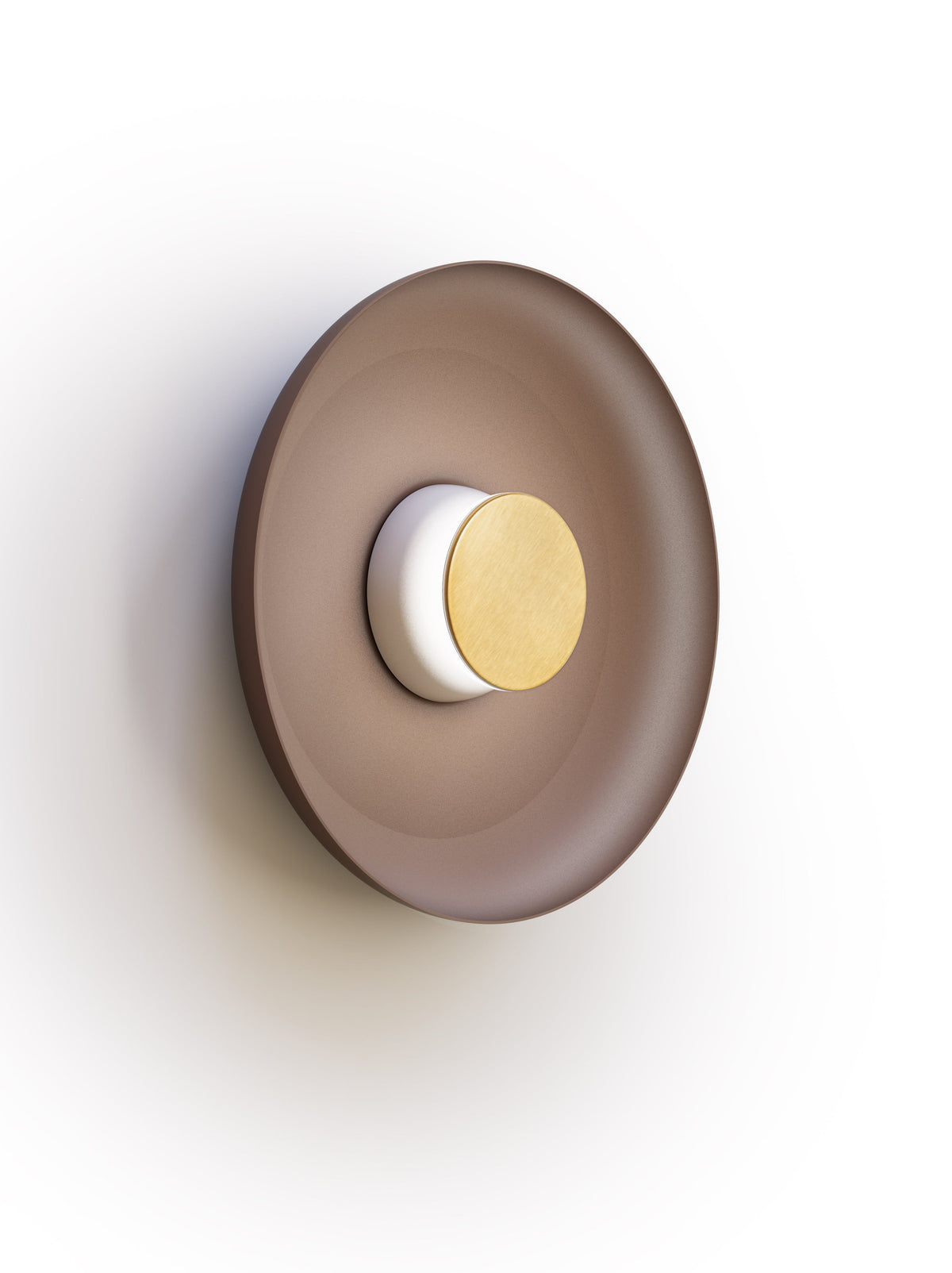 Pablo Designs Totem Sconce Metal – 15" Espresso shade, White/Brass canopy/faceplate