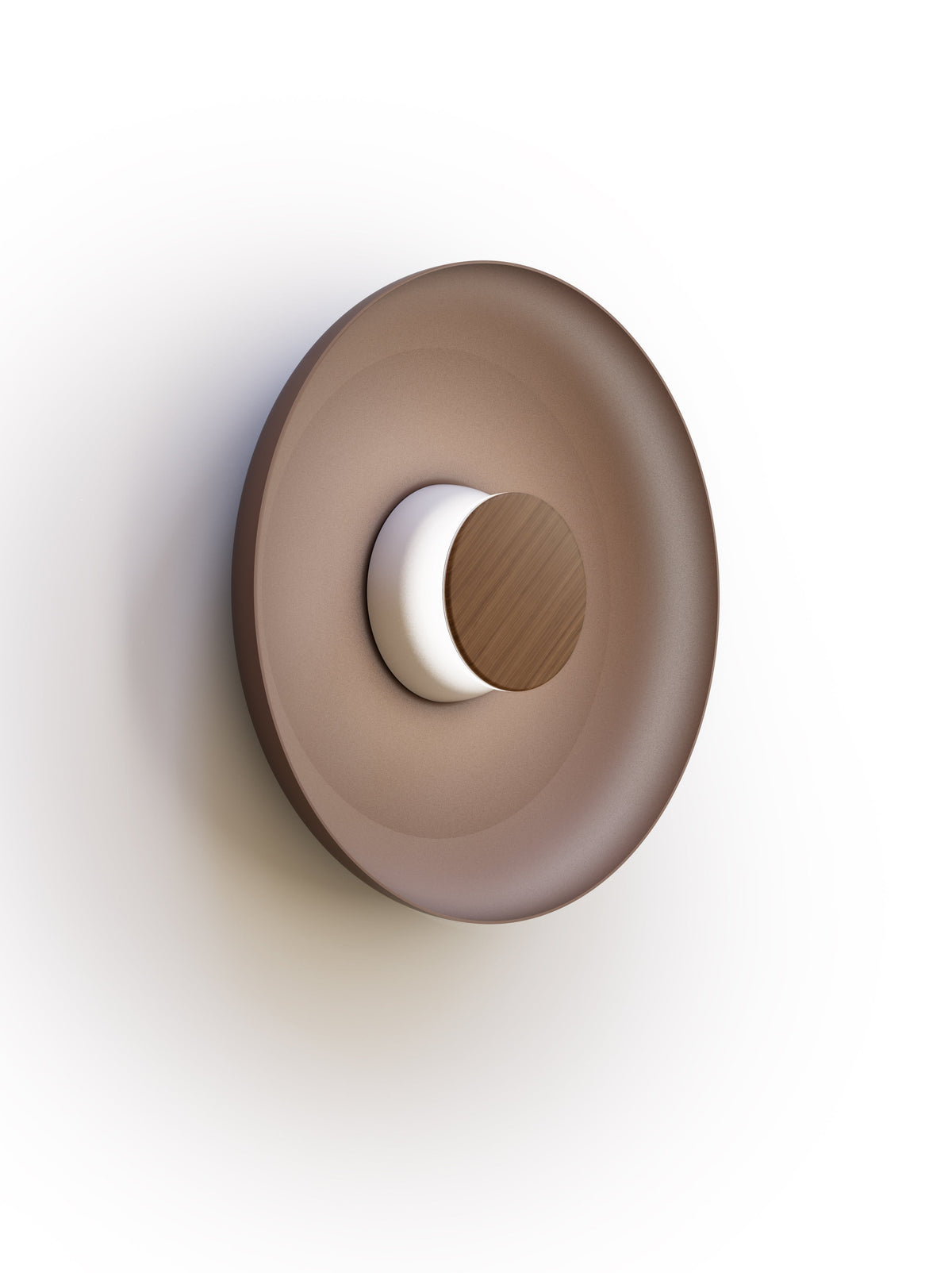 Pablo Designs Totem Sconce Metal – 15" Espresso shade, White/Walnut canopy/faceplate