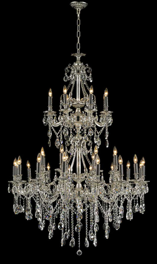 Imperial Chandelier 32-Light in Antique Silver 5132AS by StarFire Crystal