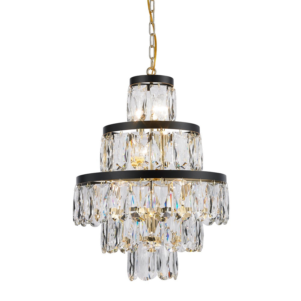 Havana Chandelier 11-Light in Gold and Black 5520BG by StarFire Crystal