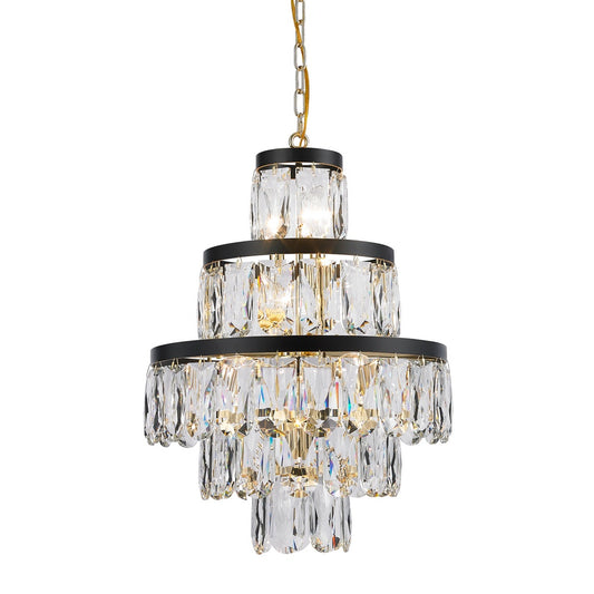 Havana Chandelier 11-Light in Gold and Black 5520BG by StarFire Crystal