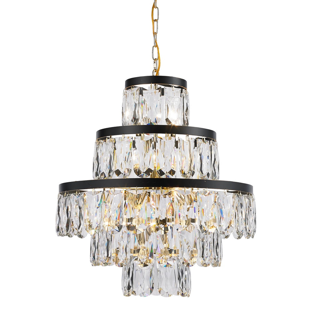Havana Chandelier 14-Light in Gold and Black 5524BG by StarFire Crystal