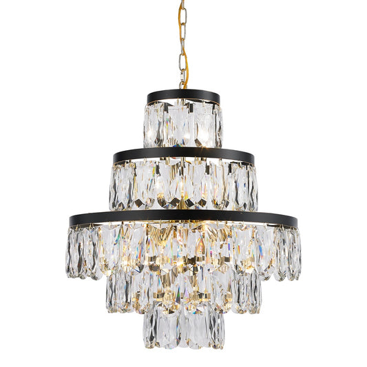 Havana Chandelier 14-Light in Gold and Black 5524BG by StarFire Crystal