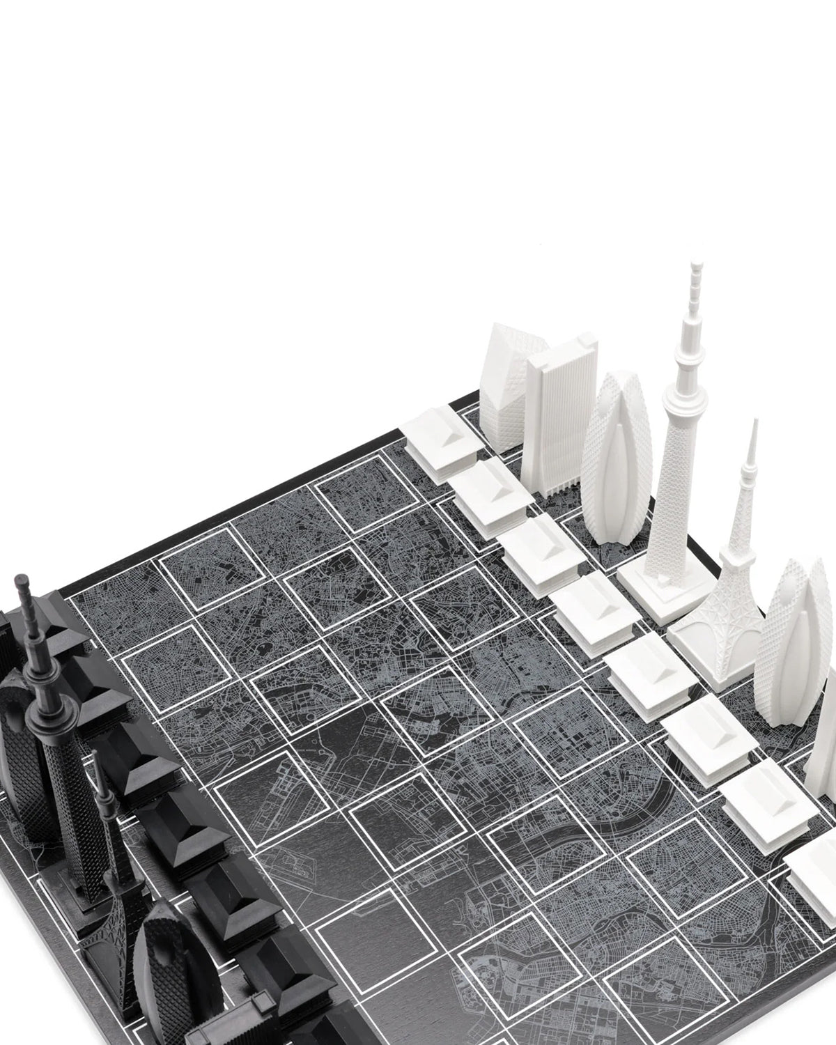Skyline Chess Tokyo Edition acrylic chess set with tokyo map board