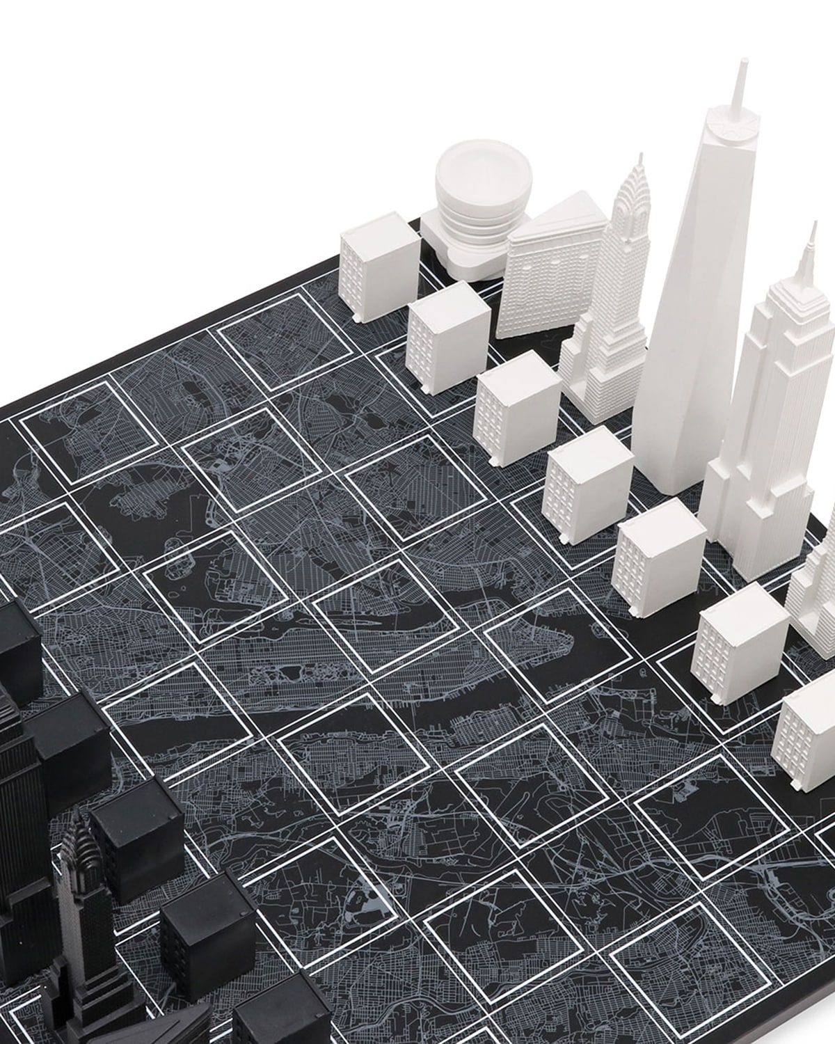 Skyline Chess New York Edition acrylic chess set with wood map board