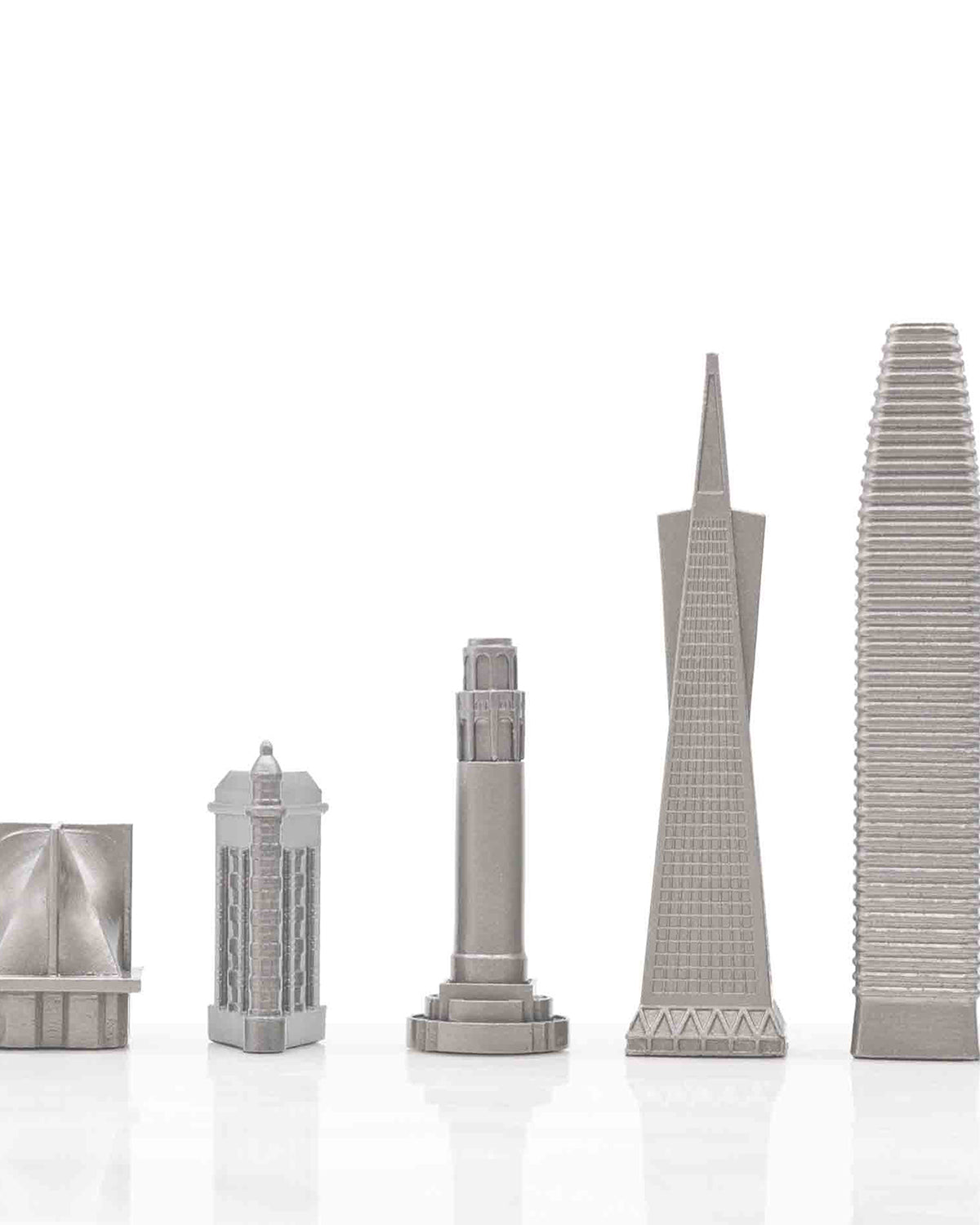 Skyline Chess San Francisco Edition stainless steel chess set with wood map board – photo 3