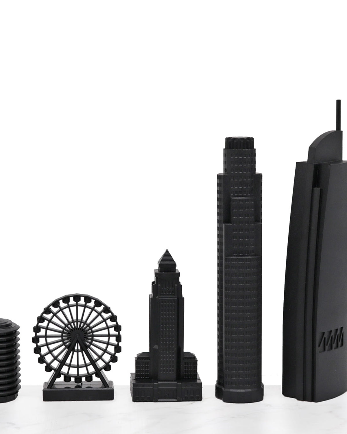 Skyline Chess Los Angeles Edition acrylic chess set with marble hatch board – photo 3