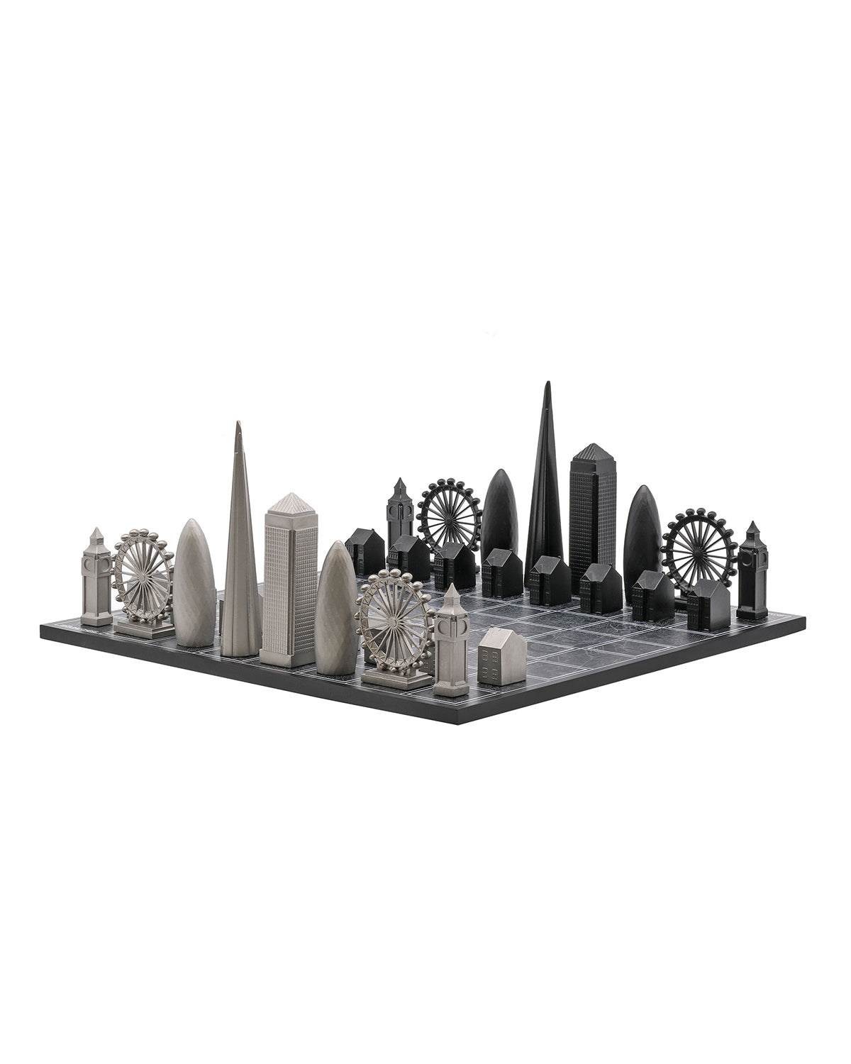 Skyline Chess London Edition stainless steel chess set with wood map board – photo 2