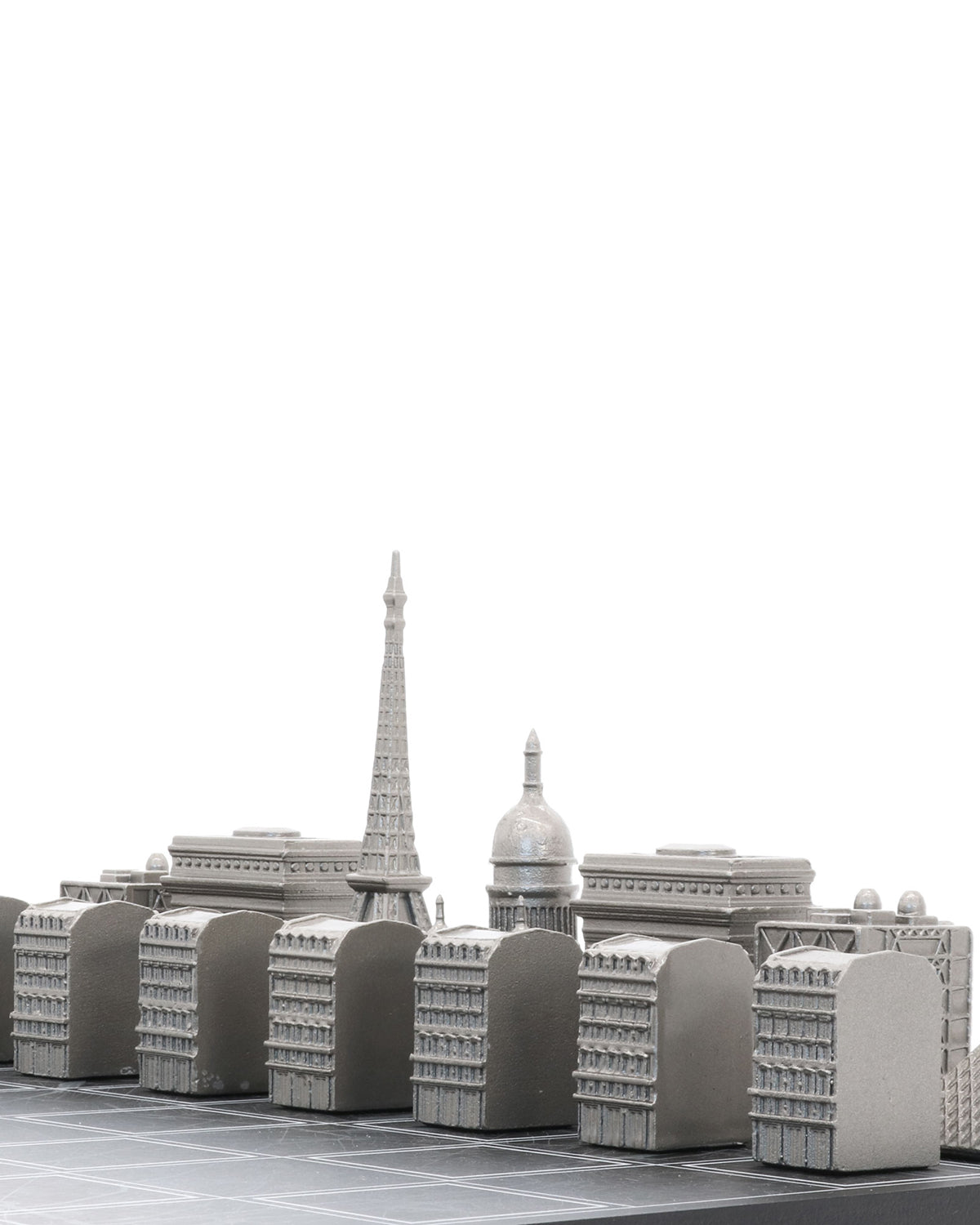 Skyline Chess Paris Edition stainless steel chess set with wood map board – photo 3