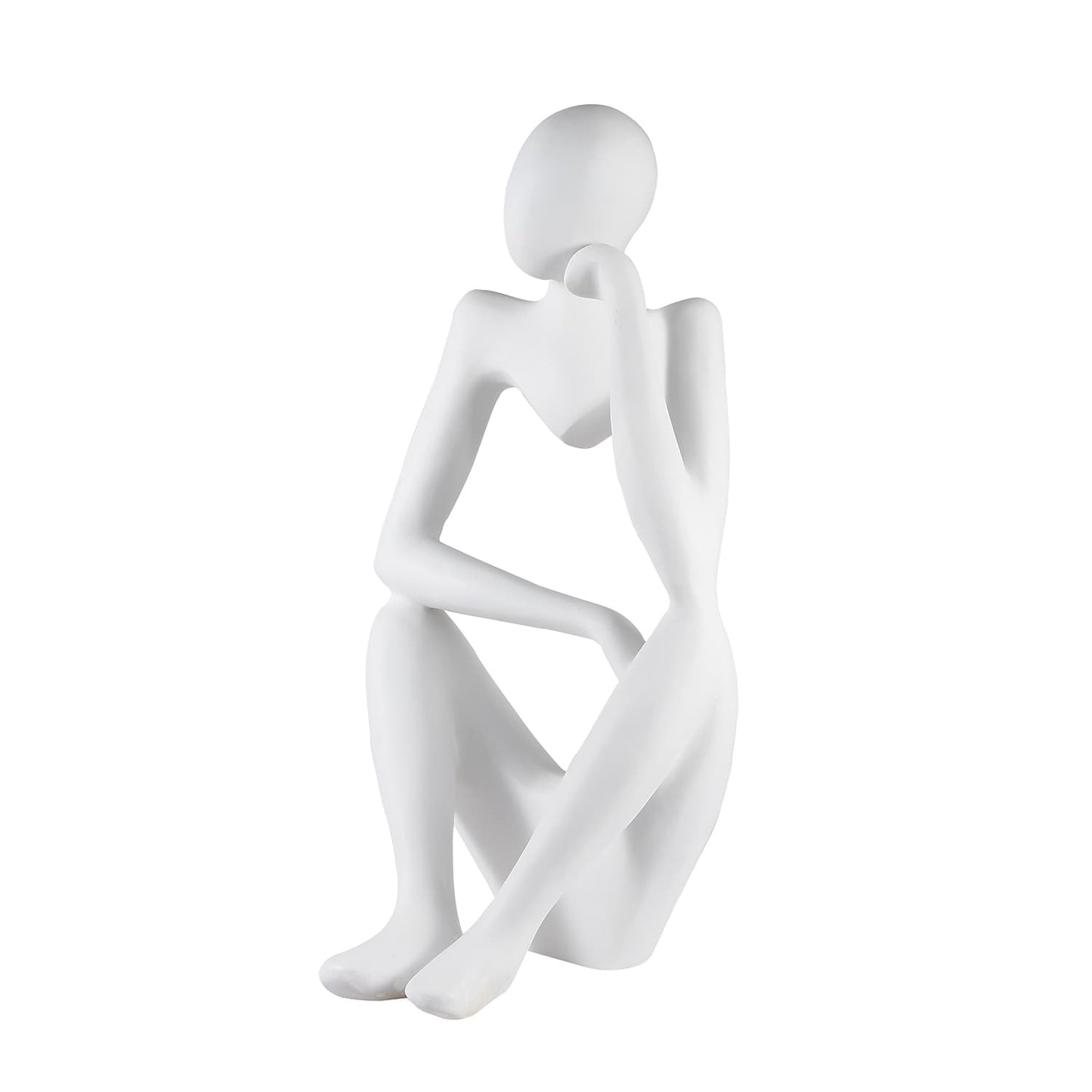 Thinking Figure Sculpture White by Finesse Decor SM-P25-MW