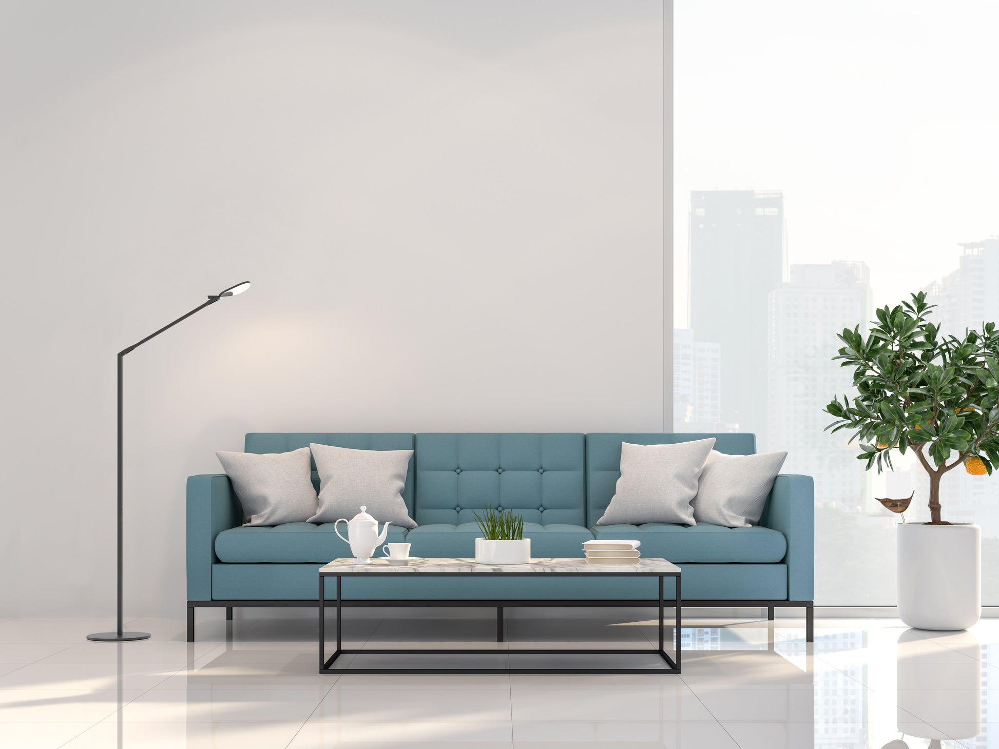 Splitty Floor Lamp Matte Black Spy W Mtb Usb Flr by Koncept Inc