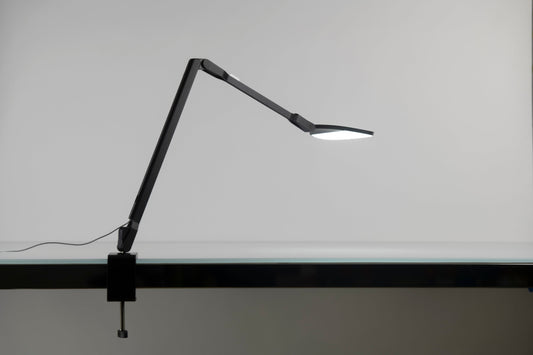 Splitty Reach Warm Light Matte Black Desk Clamp Spy W Mtb Rch Clp by Koncept Inc