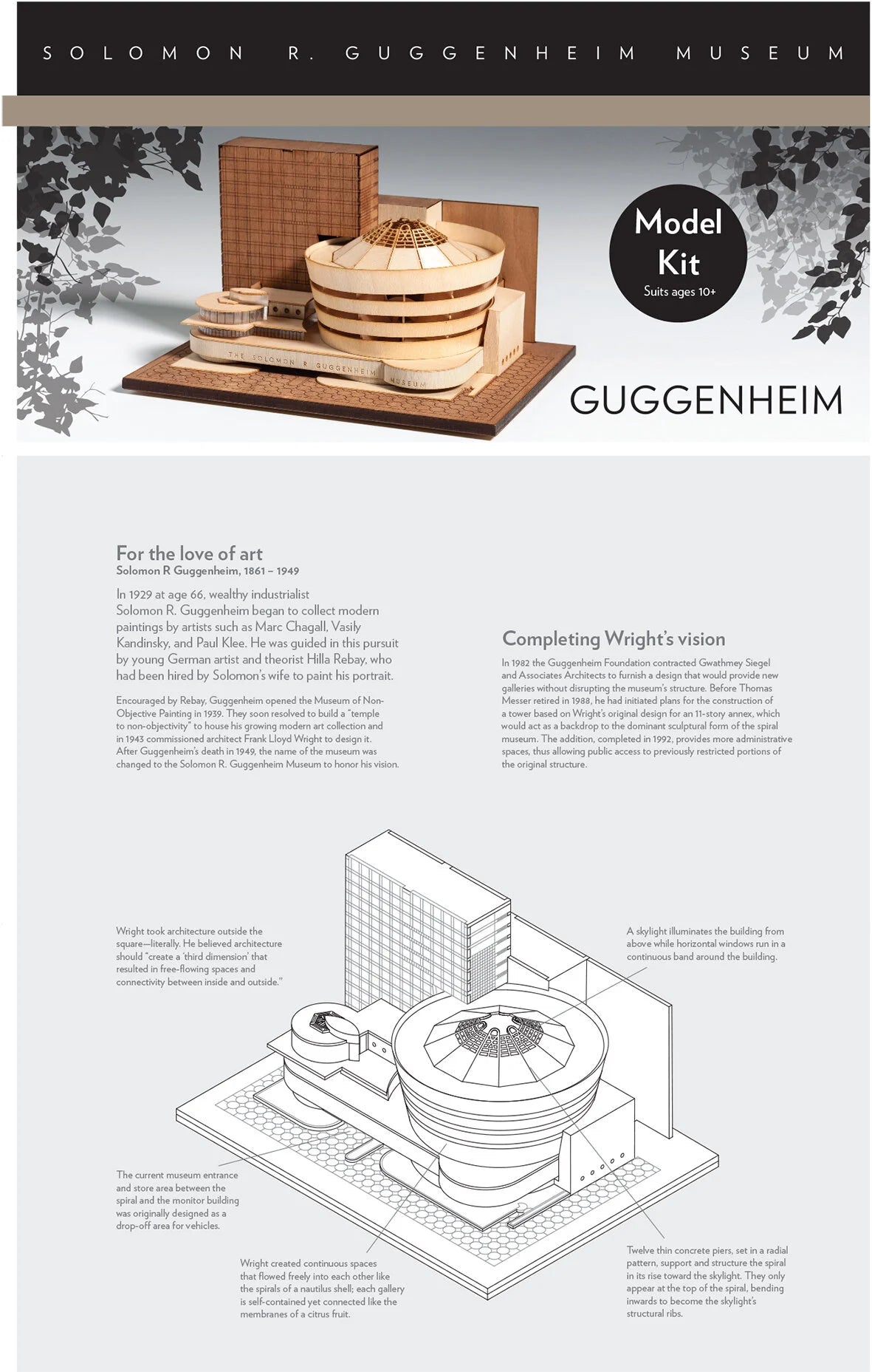 Little Building Co. Solomon R. Guggenheim Museum – wooden model kit, photo 20