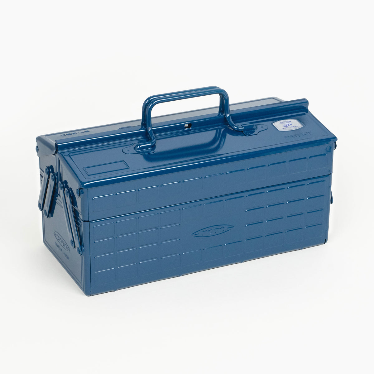 Toyo Steel ST-350 Two-Level Cantilever Toolbox – Indigo, closed