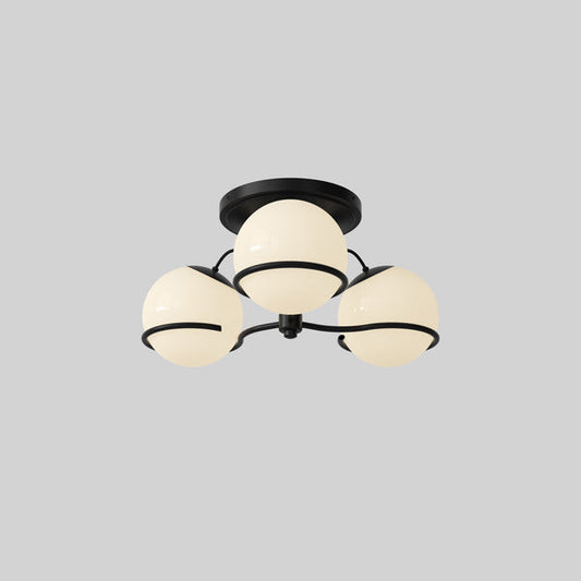 Model 2042 3 Opaline Spheres Ceiling Light by Astep