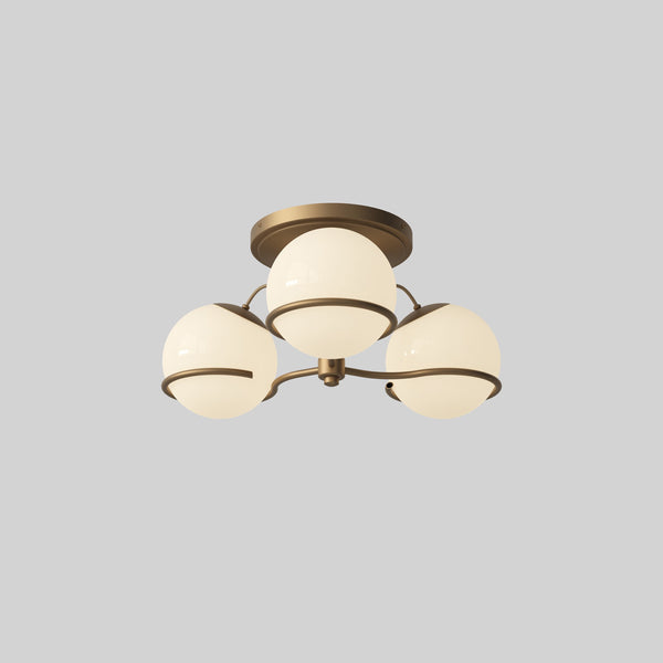 Model 2042 3 Opaline Spheres Ceiling Light by Astep