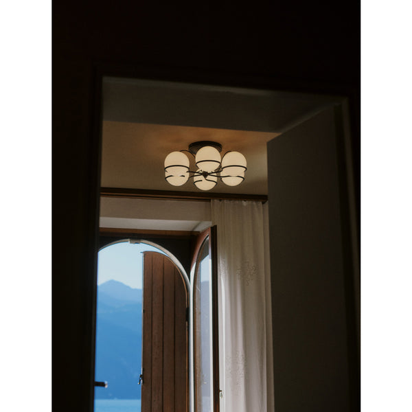 Model 2042 6 Opaline Spheres Ceiling Light by Astep