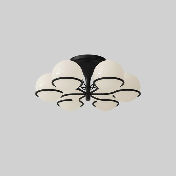 Model 2042 6 Opaline Spheres Ceiling Light by Astep