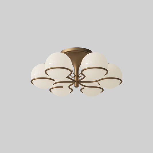 Model 2042 6 Opaline Spheres Ceiling Light by Astep