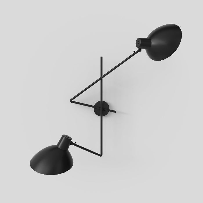 VV Cinquanta Wall Twin by Astep — black mount with two black reflectors