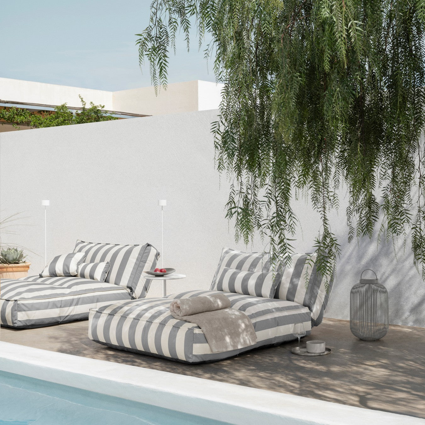 Stay Stripes Day Bed Outdoor Patio Lounger Blomus 62328