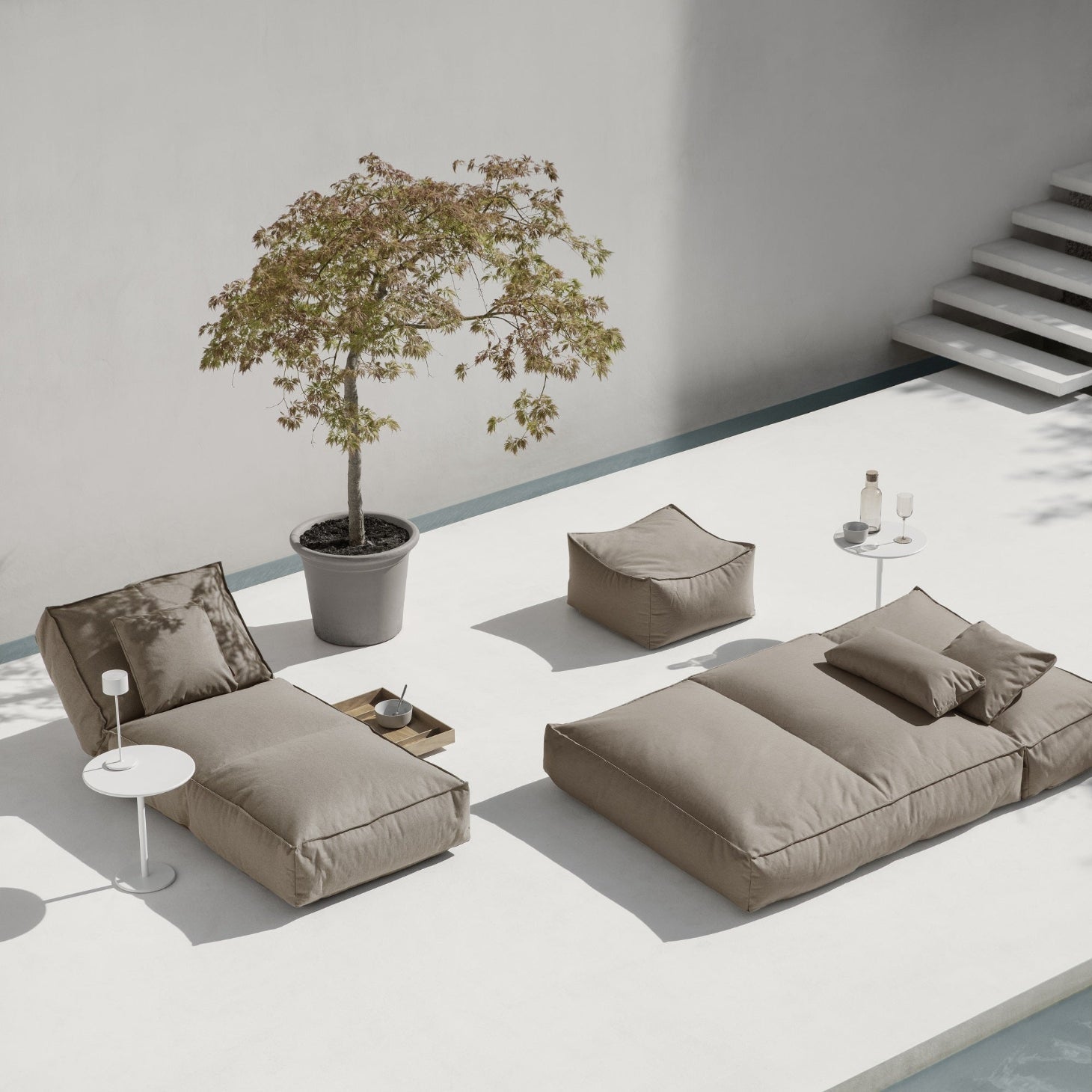 blomus Stay Outdoor Cushion Stone Color, Rectangle