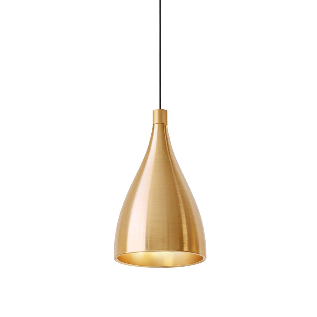 Pablo Designs Swell Single Xl Narrow Pendant Light White / Brass