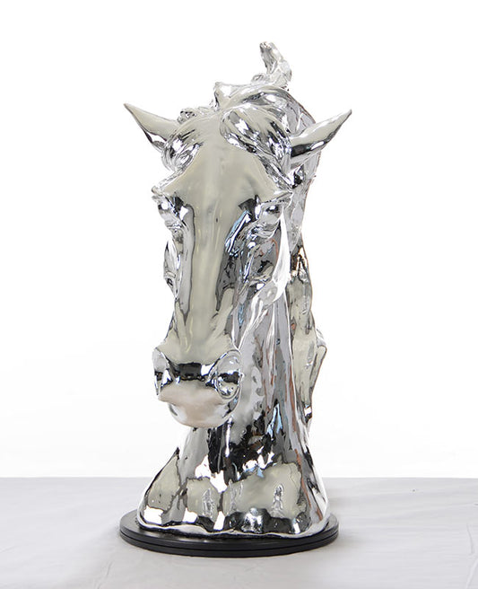 SZ0002 Modern Silver Horse Head Sculpture