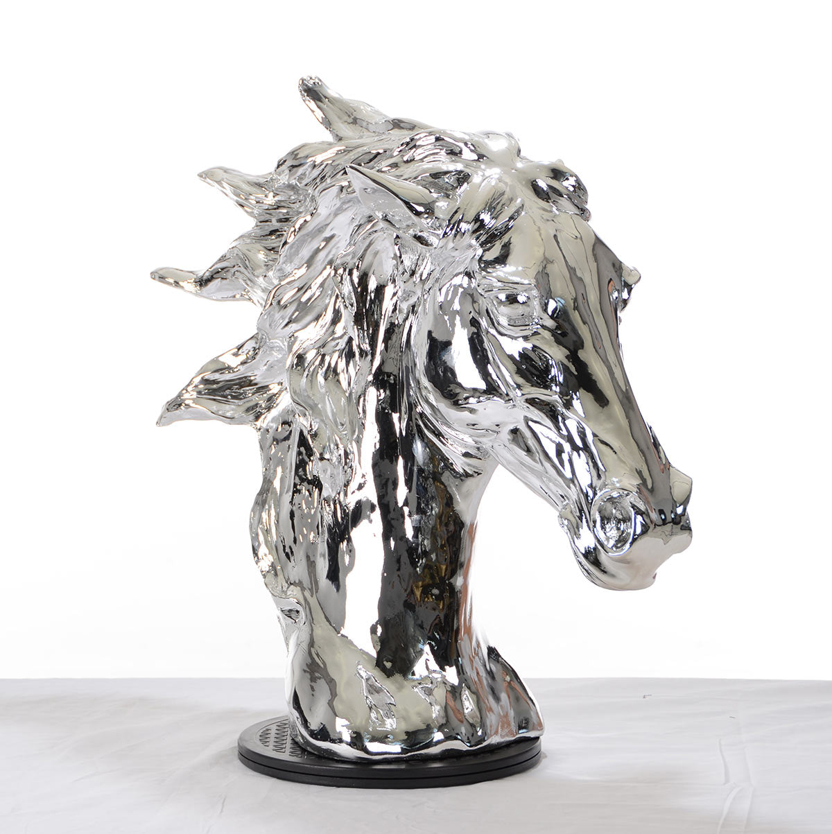 SZ0002 Modern Silver Horse Head Sculpture