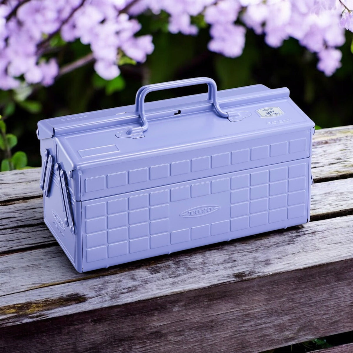 Toyo Steel ST-350 Two-Level Cantilever Toolbox – Lilac in use
