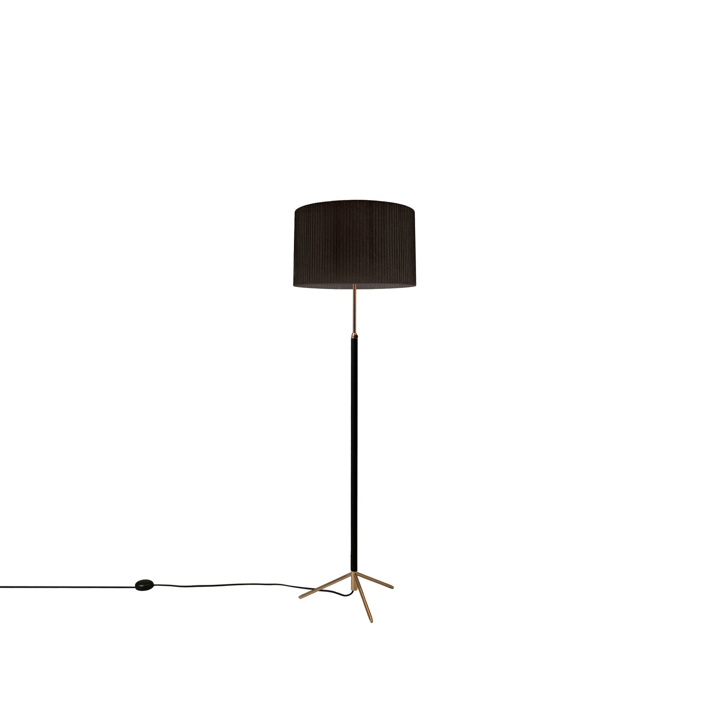 Contemporary Pie de Salon G2 leather stem floor lamp in a luxury bedroom setting