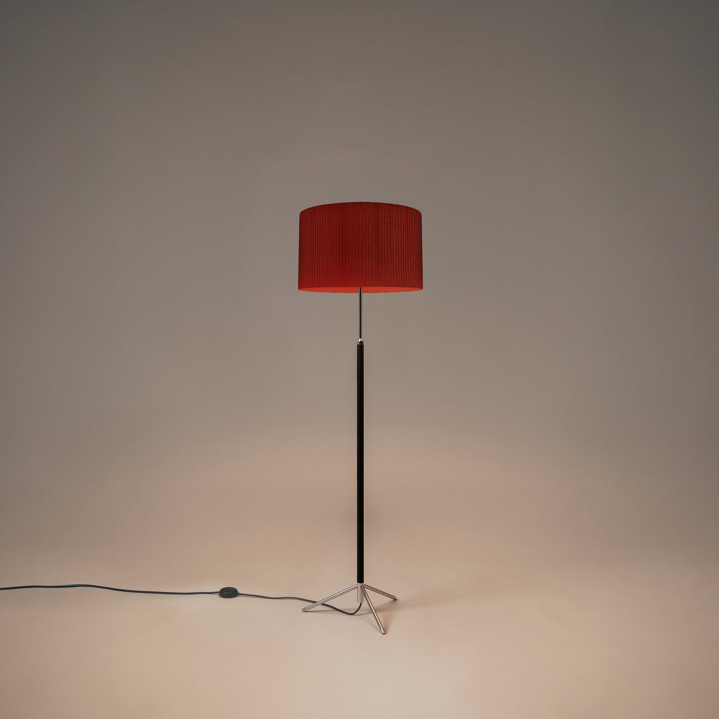 Pie de Salon G2 floor lamp with red ribbon shade for  modern residential space