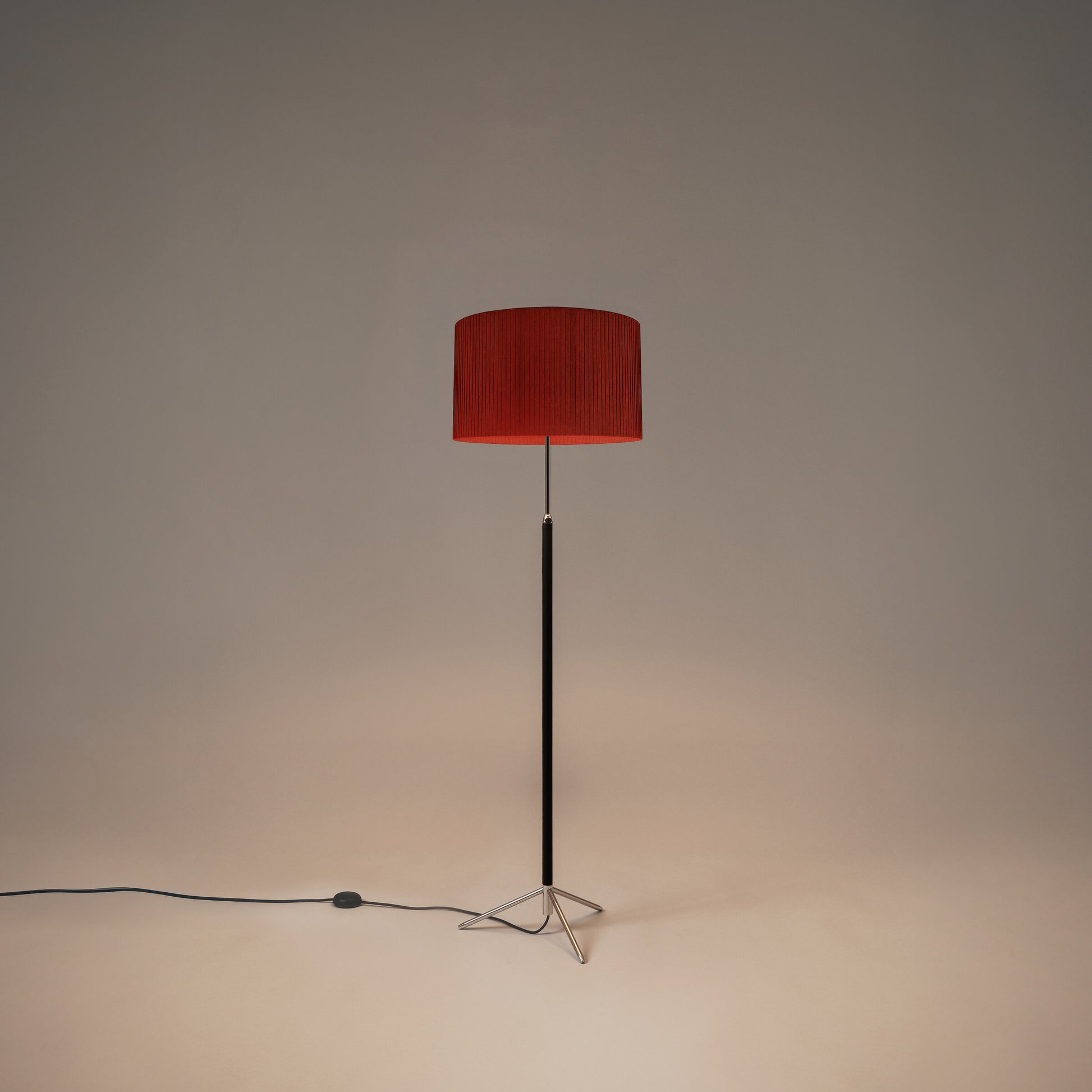 Pie de Salon G2 floor lamp with red ribbon shade for  modern residential space