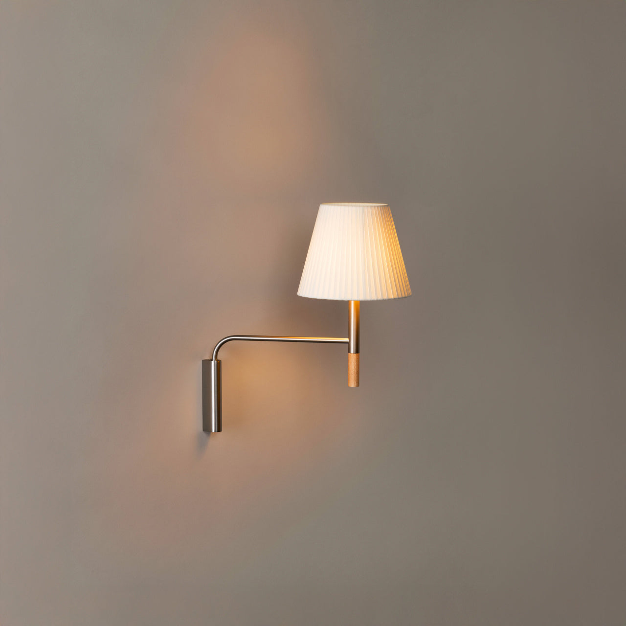 Contemporary Santa & Cole wall sconce with natural ribbon shade for offices, lounges, and apartments