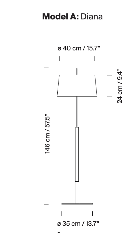 Diana Designer Floor Lamp by Santa & Cole
