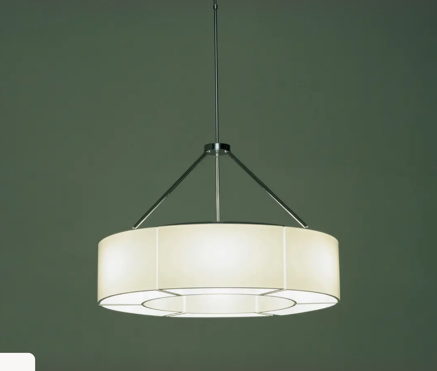 White translucent PVC shade details on Santa & Cole Sexta pendant