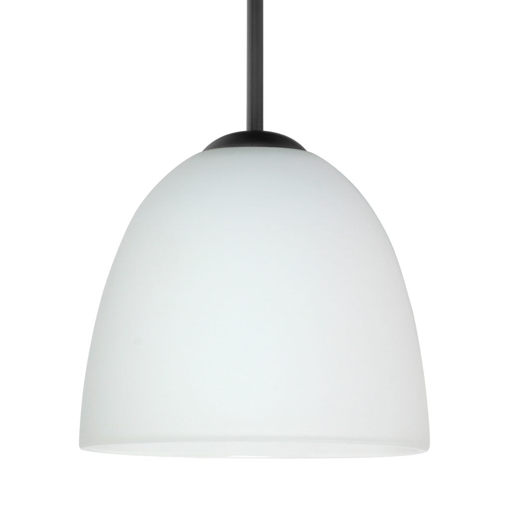 Besa Sasha mini pendant with Opal White blown glass shade and cord-hung design