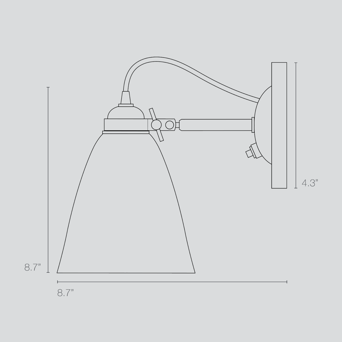 Hector Medium Dome Wall Light with Switch by Original BTC (photo 3)