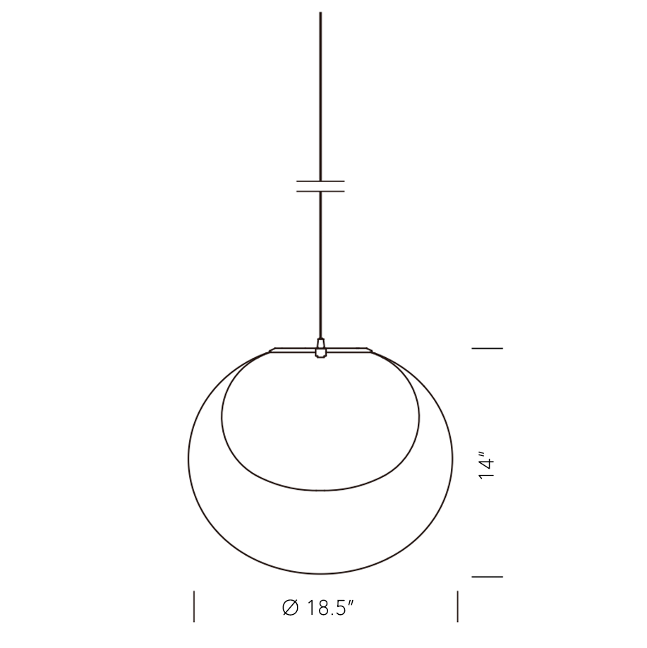 Yamagiwa Mayuhana 2 Oval Pendant Light by Toyo Ito, photo 2 (image 2 of 2)